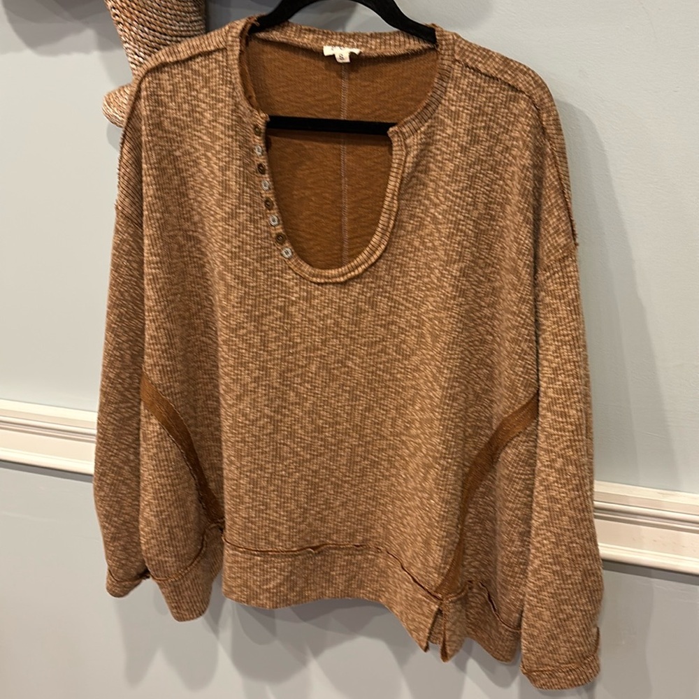 POL Long Sleeve Casual Knit Top